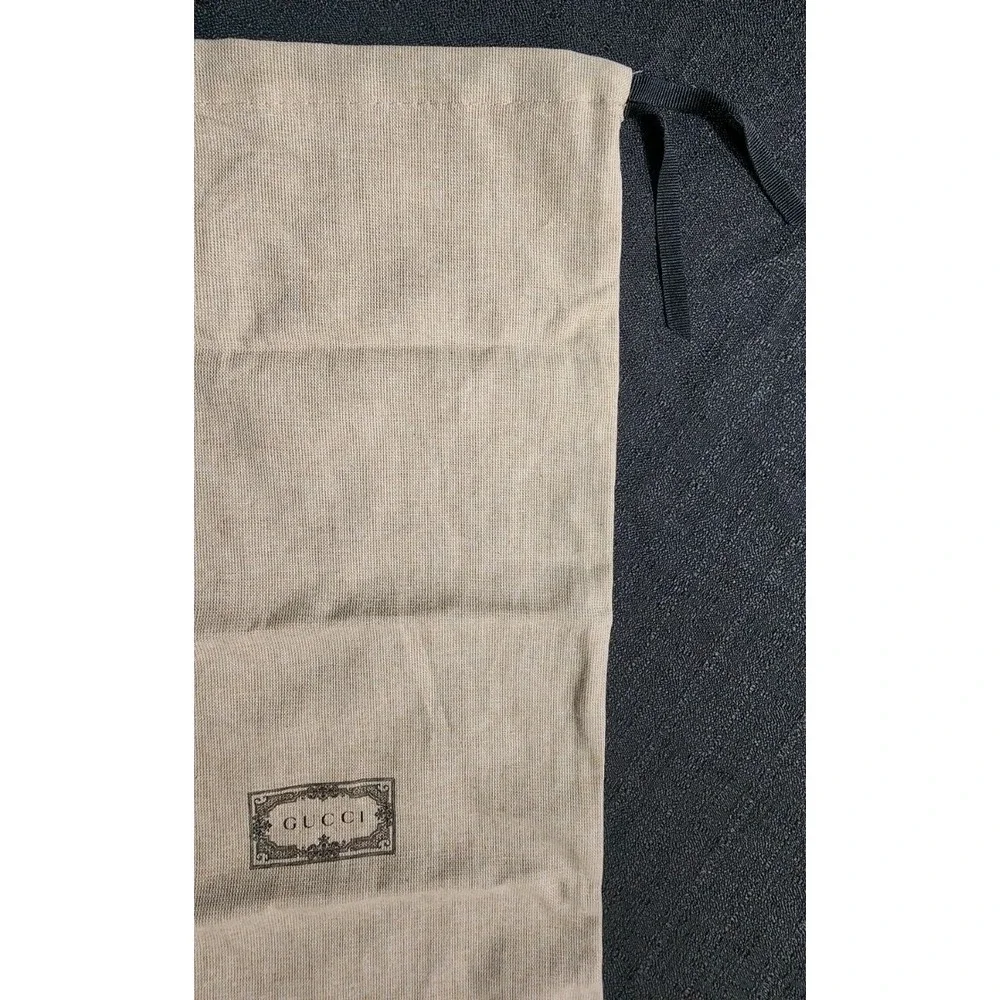 Authentic Gucci Dust Bag Cover Drawstring 8X17.5in Tan Cotton‎ Designer